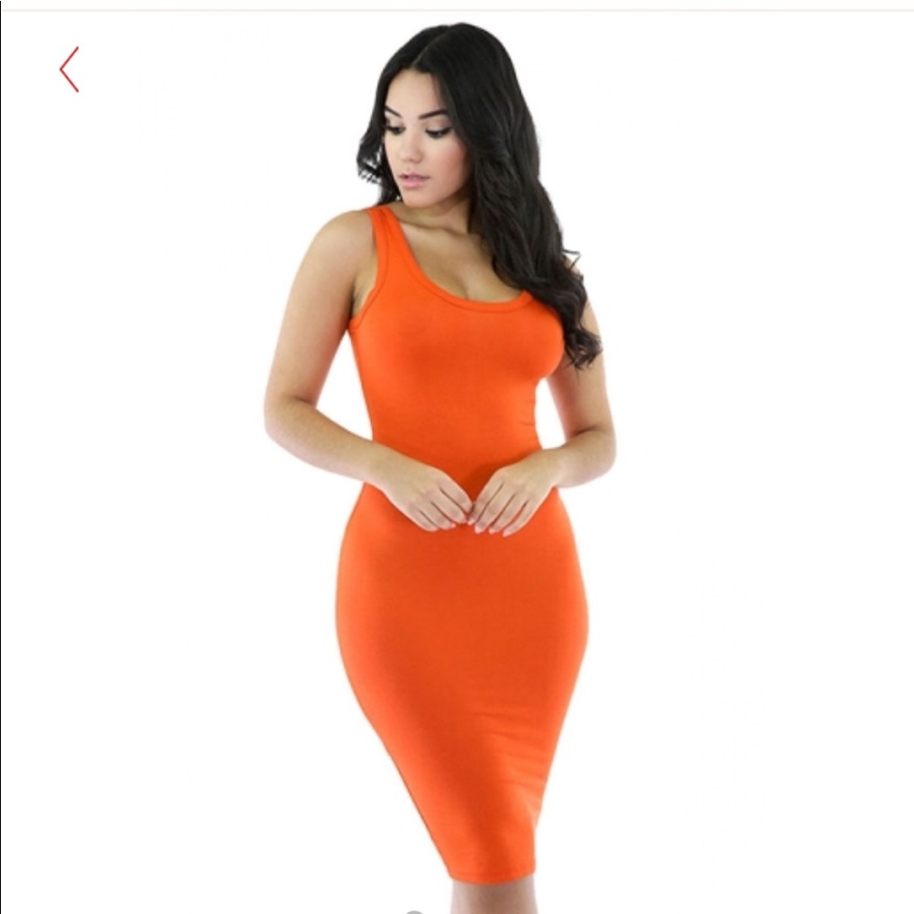Orange Body Con Dress